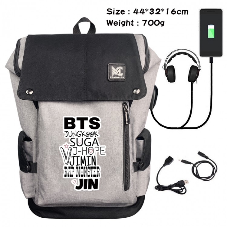 BTS Data cable animation game backpack school bag 10A