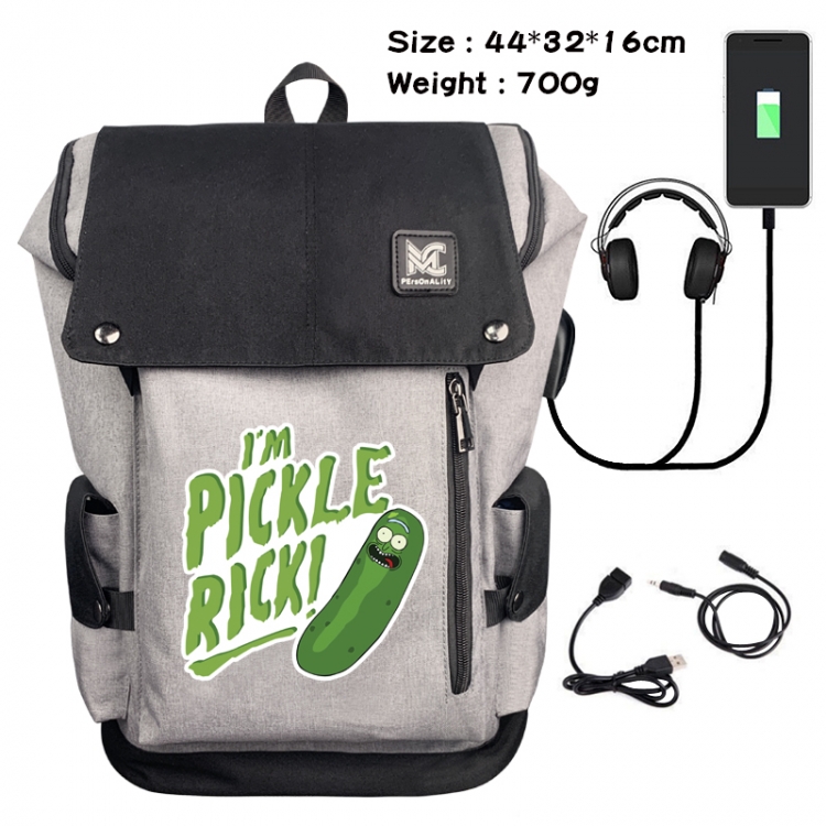 Rick and Morty Data cable animation game backpack school bag 3A