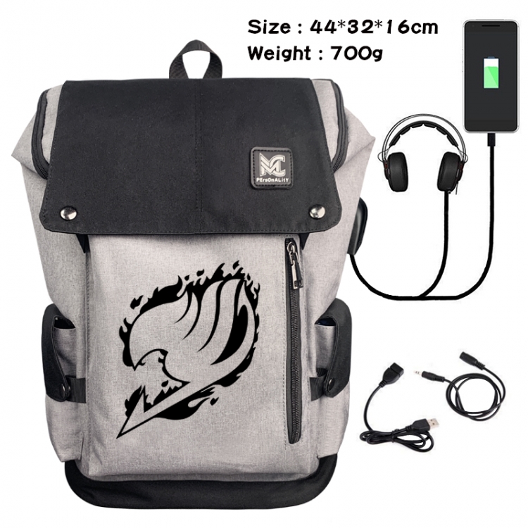Fairy tail Data cable animation game backpack school bag 2A