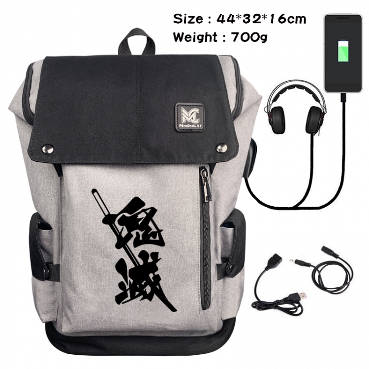 Demon Slayer Kimets Data cable animation game backpack school bag 10A