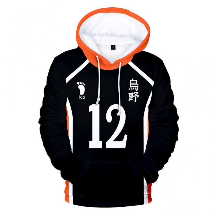 Hat Haikyuu!! Patch pocket Sweatshirt Hoodie EUR SIZE 9 sizes from XXS to XXXXL price for 2 pcs Number 12