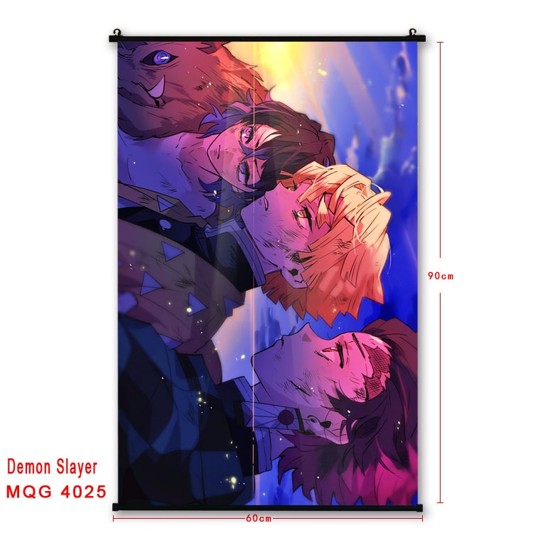 Demon Slayer Kimets Anime plastic pole cloth painting Wall Scroll 60X90CM  MQG4025