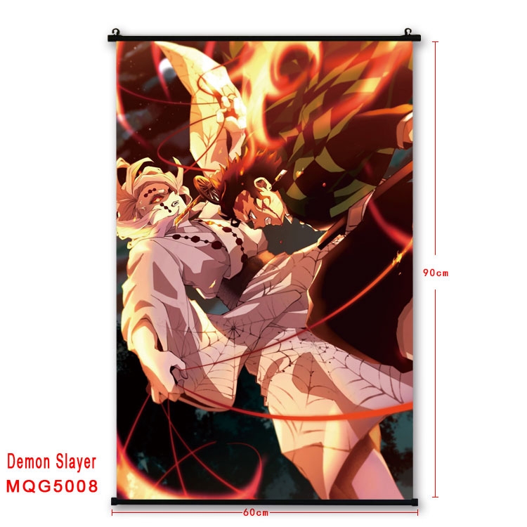 Demon Slayer Kimets Anime plastic pole cloth painting Wall Scroll 60X90CM  MQG5008