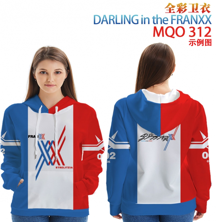 Darling In The Franxx team  Full Color Patch pocket Sweatshirt Hoodie  9 sizes from XXS to XXXXL MQO312