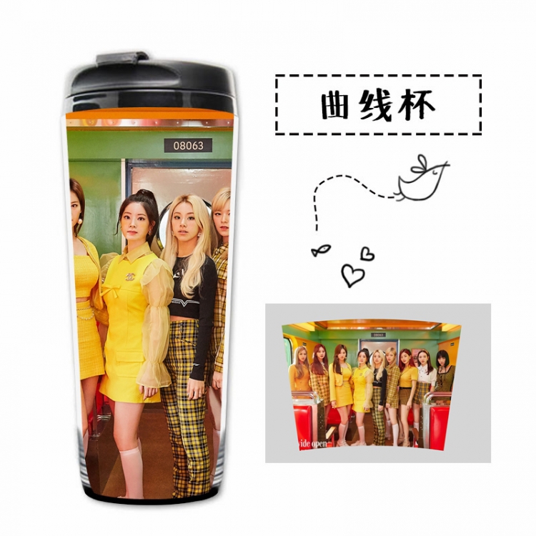 TWICE collective  Curved water cup insulated cup tumblerful350ml 6X7X18CM price for 2 pcs   BZ2136