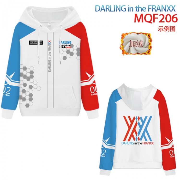 DARLING in the FRANXX Fuhe velvet padded hooded patch pocket sweater 9 sizes from XXS to 4XL   MQF206
