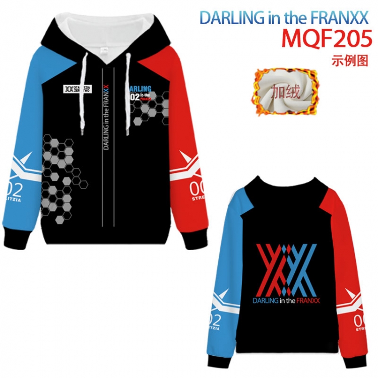 DARLING in the FRANXX Fuhe velvet padded hooded patch pocket sweater 9 sizes from XXS to 4XL  MQF205
