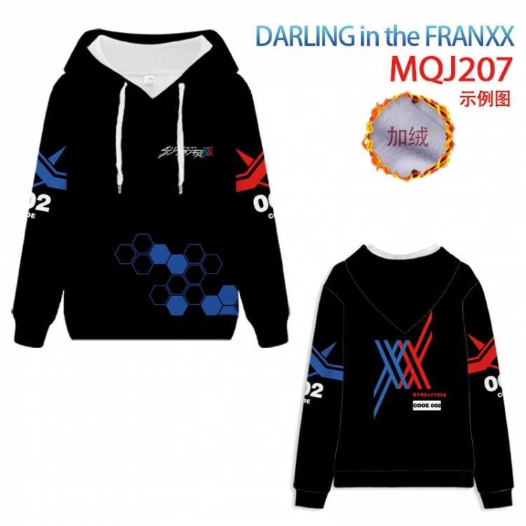 DARLING in the FRANXX hooded plus fleece sweater 9 sizes from XXS to 4XL  MQJ207