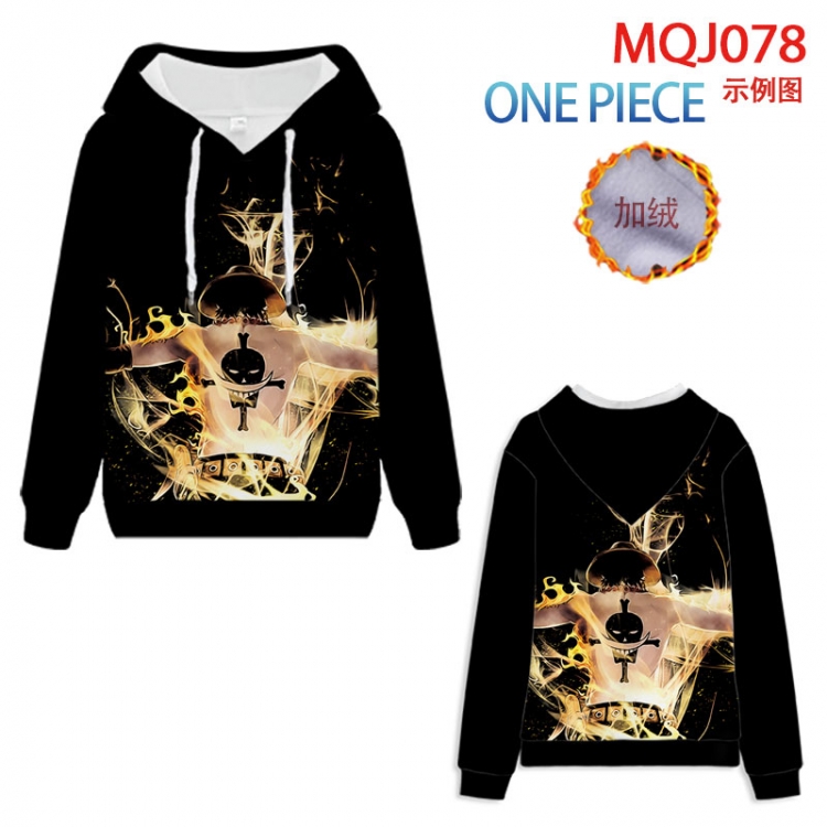 One Piece hooded plus fleece sweater 9 sizes from XXS to 4XL  MQJ078