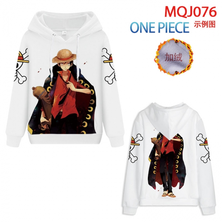 One Piece hooded plus fleece sweater 9 sizes from XXS to 4XL  MQJ076