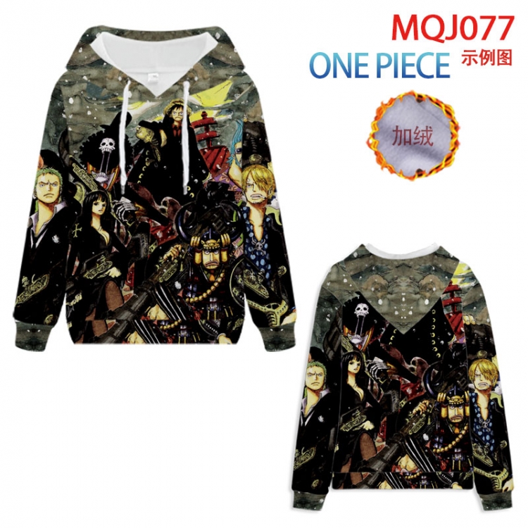 One Piece hooded plus fleece sweater 9 sizes from XXS to 4XL  MQJ077