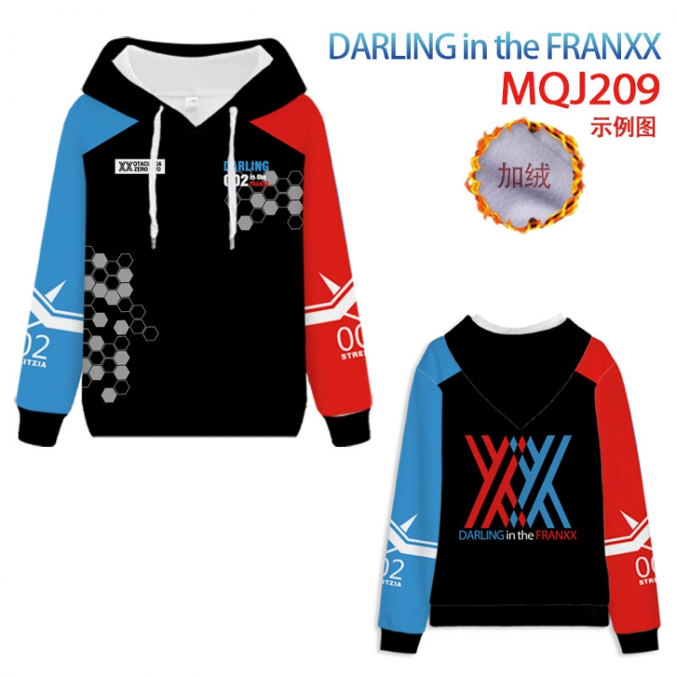 DARLING in the FRANXX hooded plus fleece sweater 9 sizes from XXS to 4XL  MQJ209