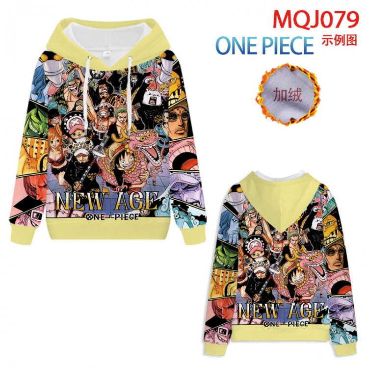 One Piece hooded plus fleece sweater 9 sizes from XXS to 4XL  MQJ079