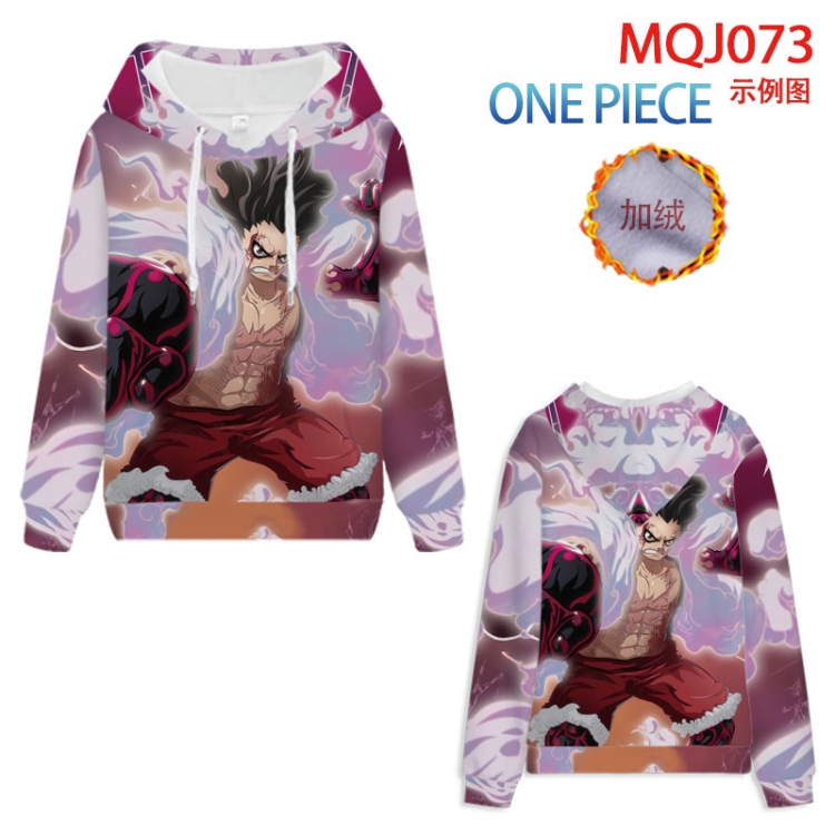 One Piece hooded plus fleece sweater 9 sizes from XXS to 4XL  MQJ073