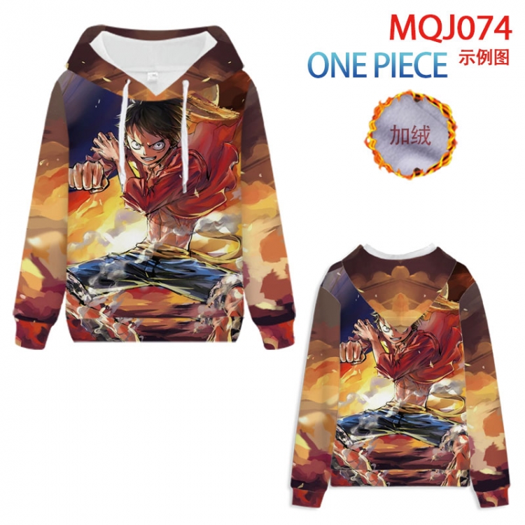 One Piece hooded plus fleece sweater 9 sizes from XXS to 4XL  MQJ074