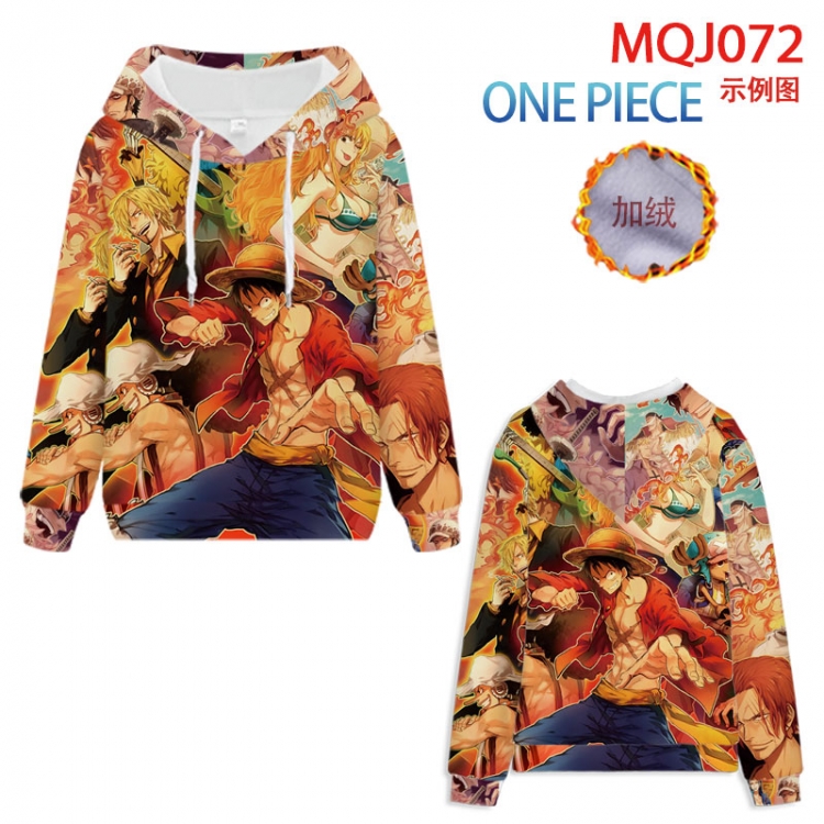 One Piece hooded plus fleece sweater 9 sizes from XXS to 4XL  MQJ072