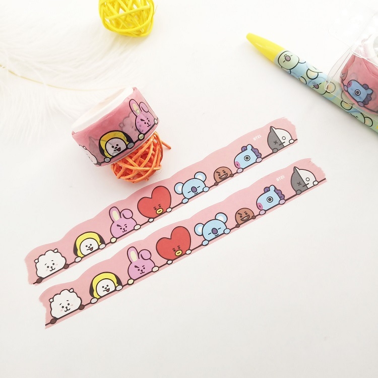 BTS Pink Sticker tape stationery 4M price for 5 pcs