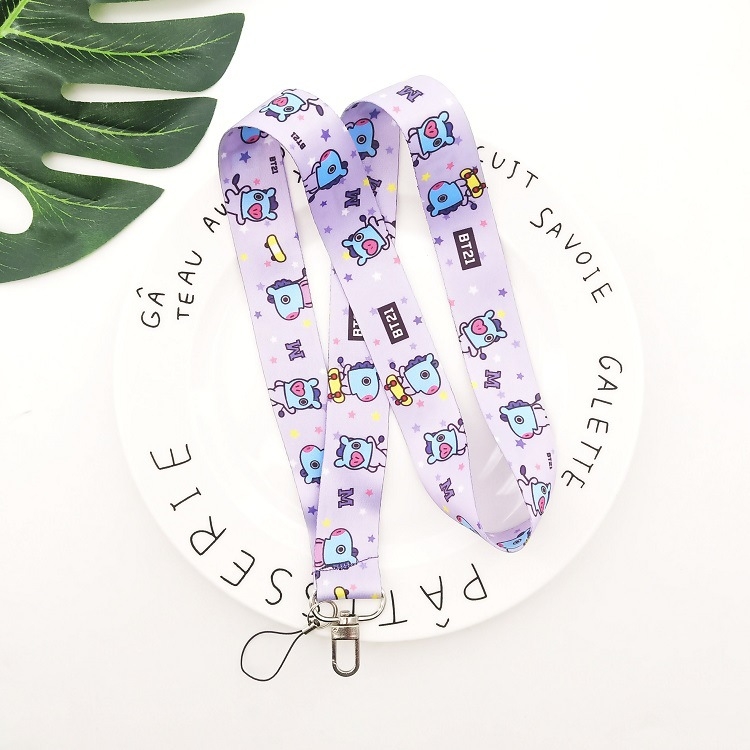 BTS Cartoon mobile phone lanyard 2.5X45CM 20g  price for 5 pcs