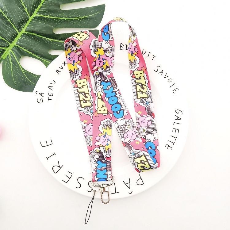 BTS Cartoon mobile phone lanyard  COOKY  2.5X45CM 20g  price for 5 pcs