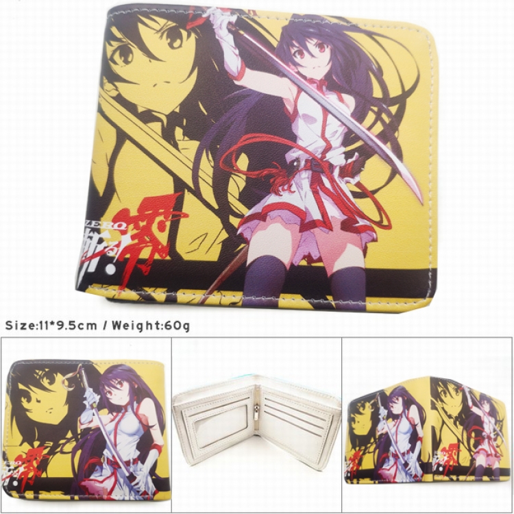 Akame ga KILL Anime color picture two fold  Short wallet 11X9.5CM 60G HK-721