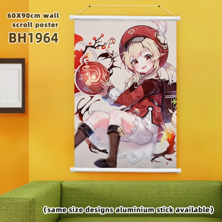 Genshin Impact Game White Plastic rod Cloth painting Wall Scroll 60X90CM BH1964