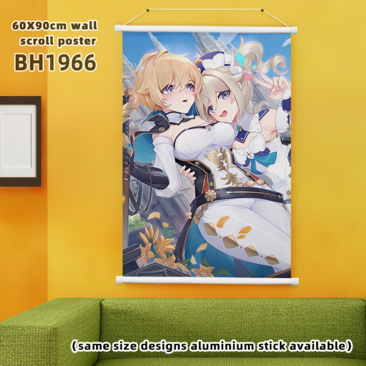 Genshin Impact Game White Plastic rod Cloth painting Wall Scroll 60X90CM BH1966