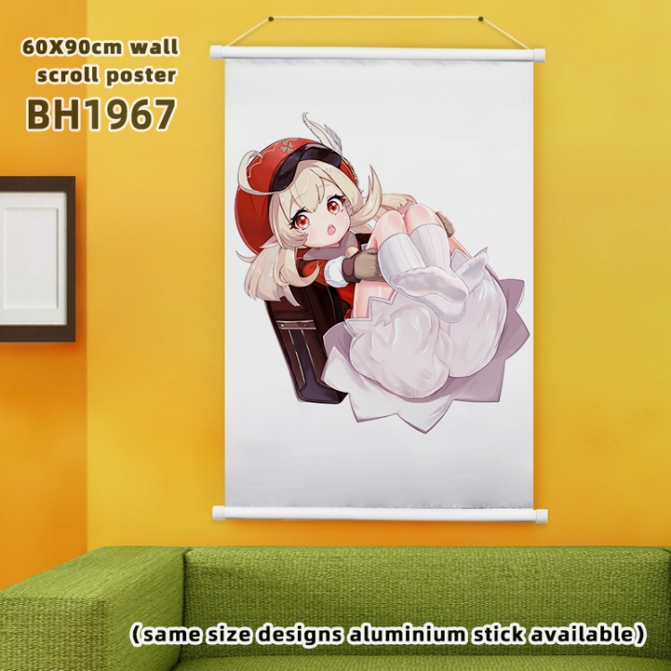 Genshin Impact Game White Plastic rod Cloth painting Wall Scroll 60X90CM BH1967