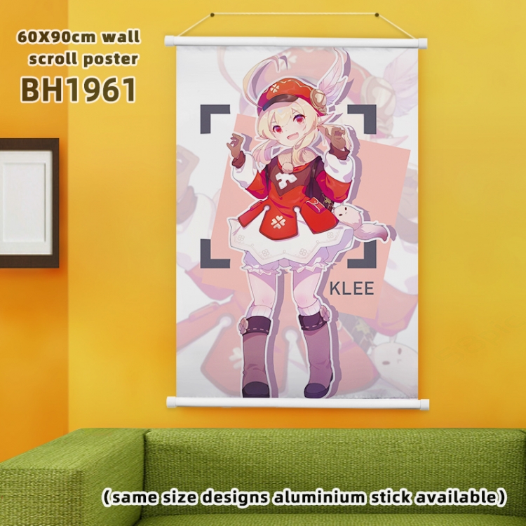 Genshin Impact Game White Plastic rod Cloth painting Wall Scroll 60X90CM BH1961