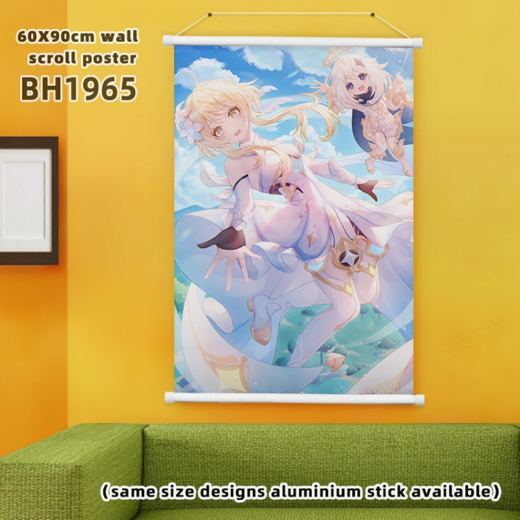 Genshin Impact Game White Plastic rod Cloth painting Wall Scroll 60X90CM BH1965