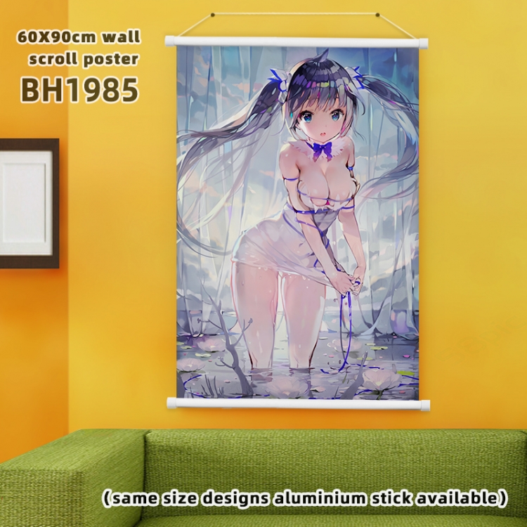 Is it wrong to try to Pick Up Girls in a Dungeon Anime White Plastic rod Cloth painting Wall Scroll 60X90CM BH1985