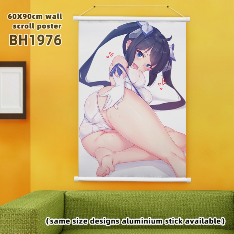 Is it wrong to try to Pick Up Girls in a Dungeon Anime White Plastic rod Cloth painting Wall Scroll 60X90CM BH1976