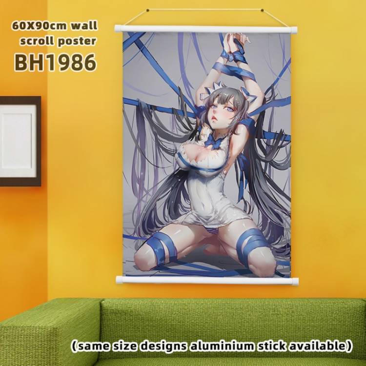 Is it wrong to try to Pick Up Girls in a Dungeon Anime White Plastic rod Cloth painting Wall Scroll 60X90CM BH1986