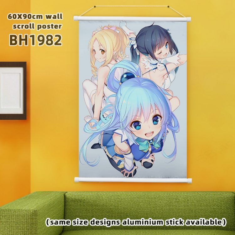 Is it wrong to try to Pick Up Girls in a Dungeon Anime White Plastic rod Cloth painting Wall Scroll 60X90CM BH1982