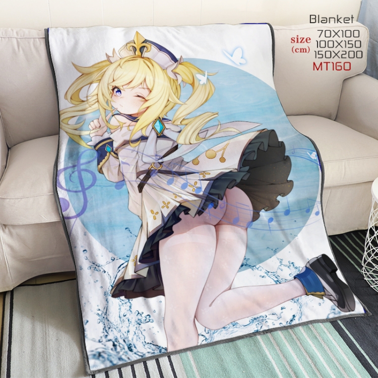 Genshin Impact Anime double-sided printing super large lambskin blanket can be customized by single style 150X200CM MT16