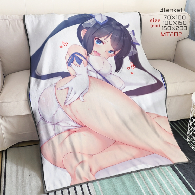 Is it wrong to try to Pick Up Girls in a Dungeon Anime double-sided printing super large lambskin blanket can be customi