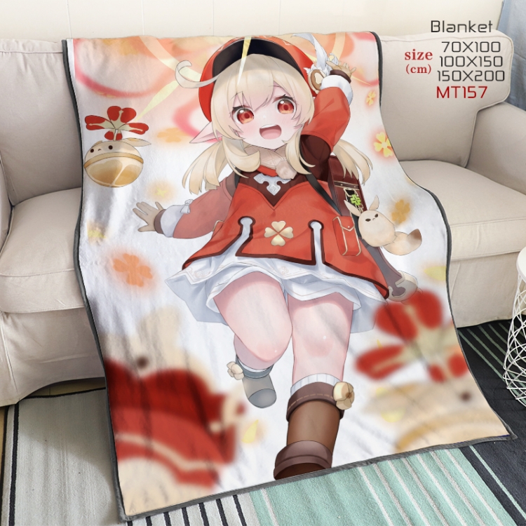 Genshin Impact Anime double-sided printing super large lambskin blanket can be customized by single style 150X200CM MT15