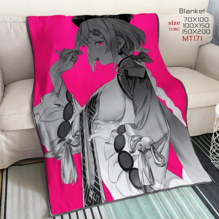 Genshin Impact Anime double-sided printing super large lambskin blanket can be customized by single style 150X200CM MT17