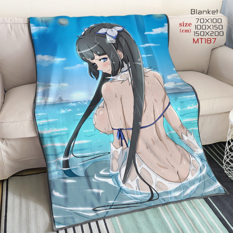 Is it wrong to try to Pick Up Girls in a Dungeon Anime double-sided printing super large lambskin blanket can be customi