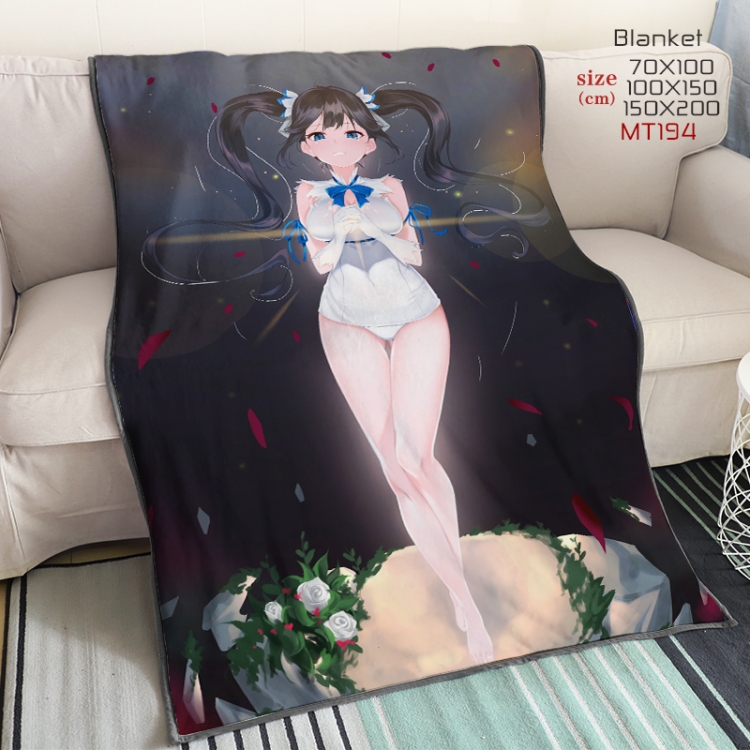 Is it wrong to try to Pick Up Girls in a Dungeon Anime double-sided printing super large lambskin blanket can be customi