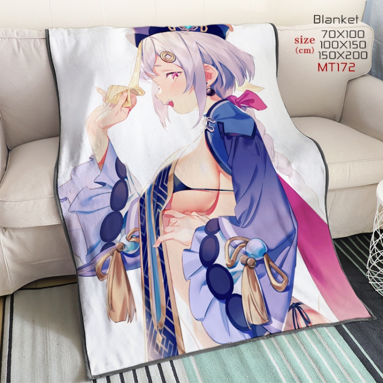 Genshin Impact Anime double-sided printing super large lambskin blanket can be customized by single style 150X200CM MT17