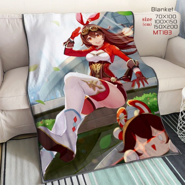 Genshin Impact Anime double-sided printing super large lambskin blanket can be customized by single style 150X200CM MT18