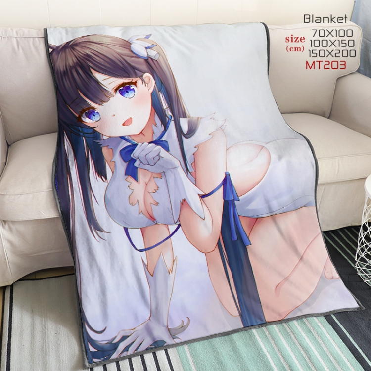 Is it wrong to try to Pick Up Girls in a Dungeon Anime double-sided printing super large lambskin blanket can be customi