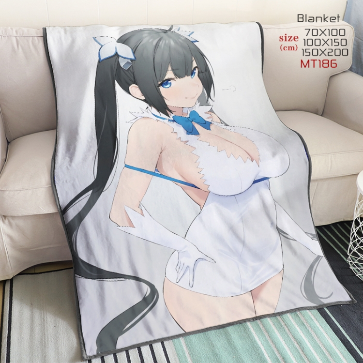 Is it wrong to try to Pick Up Girls in a Dungeon Anime double-sided printing super large lambskin blanket can be customi