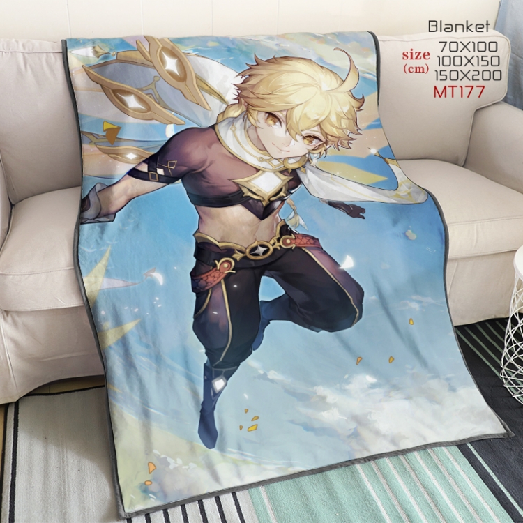 Genshin Impact Anime double-sided printing super large lambskin blanket can be customized by single style 150X200CM MT17