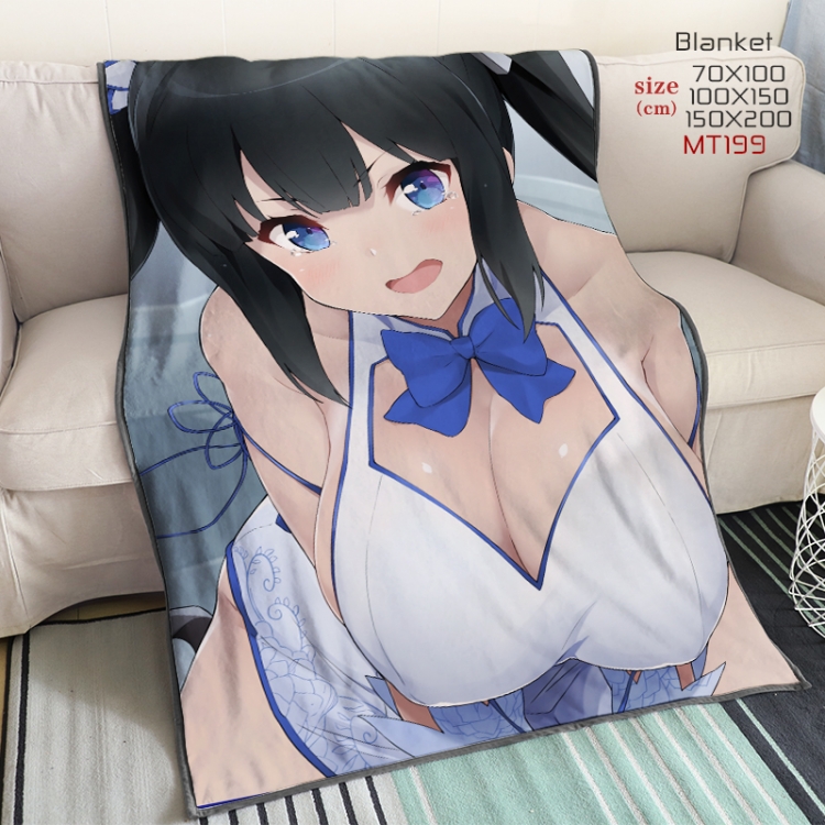 Is it wrong to try to Pick Up Girls in a Dungeon Anime double-sided printing super large lambskin blanket can be customi