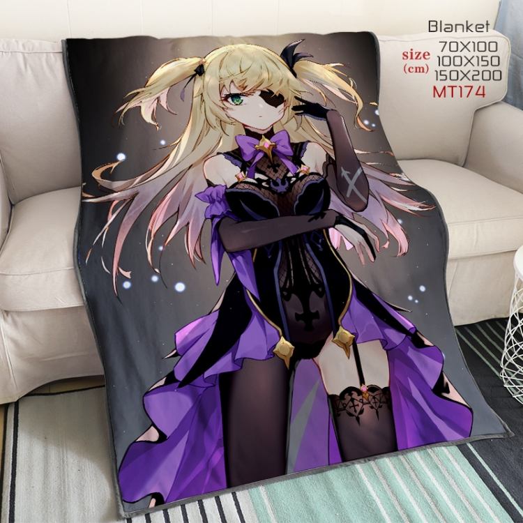 Genshin Impact Anime double-sided printing super large lambskin blanket can be customized by single style 150X200CM MT17