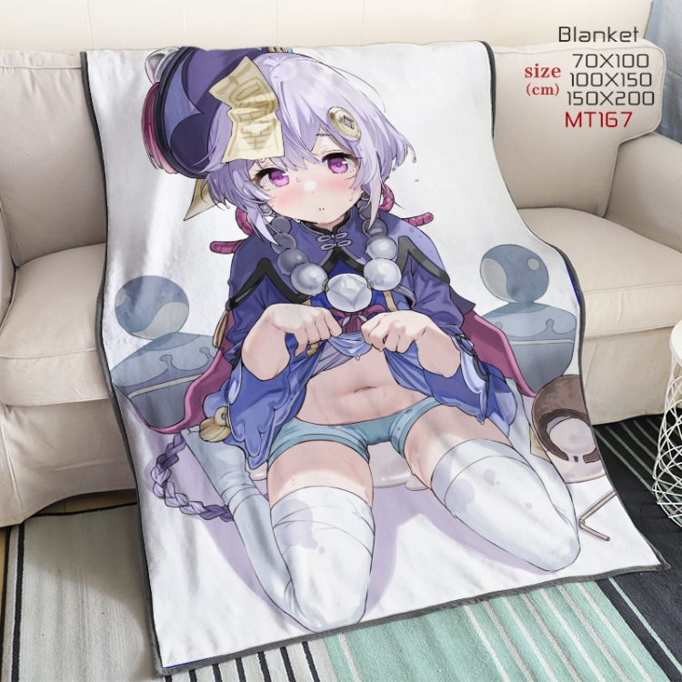 Genshin Impact Anime double-sided printing super large lambskin blanket can be customized by single style 150X200CM MT16