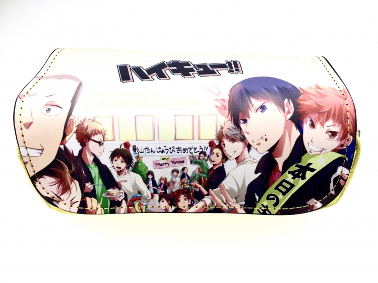 Haikyuu!! Double zipper PU pencil Bag 20X10X7.5M 140G style 3