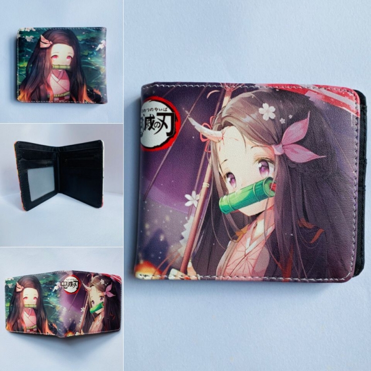 Demon Slayer Kimets Full color  two fold short wallet purse 11X9.5CM 505 