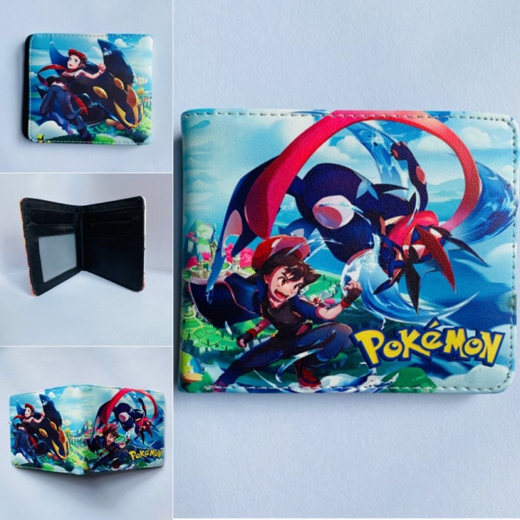 Pokemon Full color  two fold short wallet purse 11X9.5CM 454